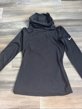 Nike Black Long Sleeve Athletic Cowl Neck Top